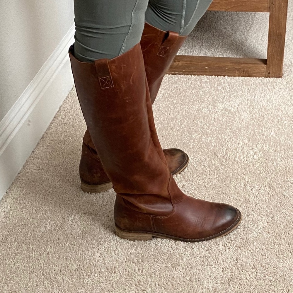 Aldo Leather Pull On Riding Boots Size 6